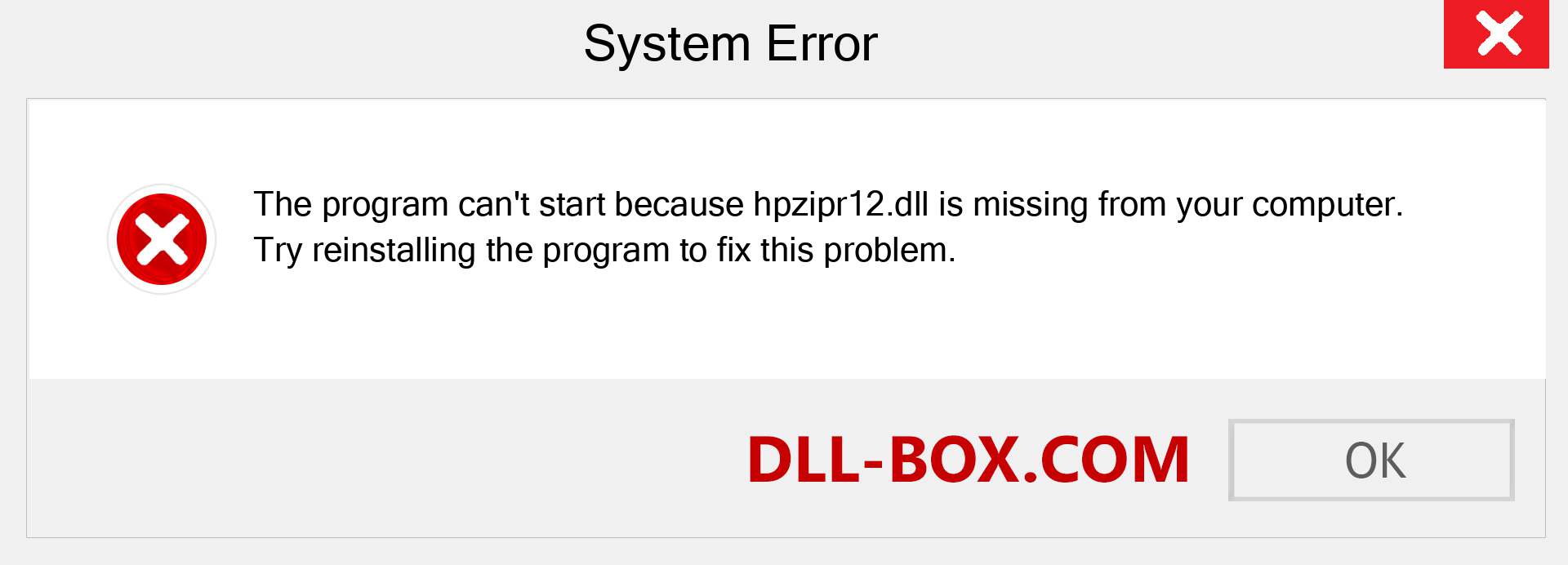  hpzipr12.dll file is missing?. Download for Windows 7, 8, 10 - Fix  hpzipr12 dll Missing Error on Windows, photos, images